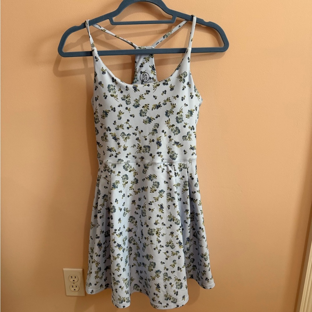 SAGE COLLECTIVE Floral Womens Workout Dress - blue and Green